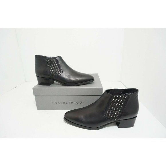 Aquatalia Fiore Waterproof Western Studded Chelsea Bootie Black Leather US 10 M - Picture 3 of 11